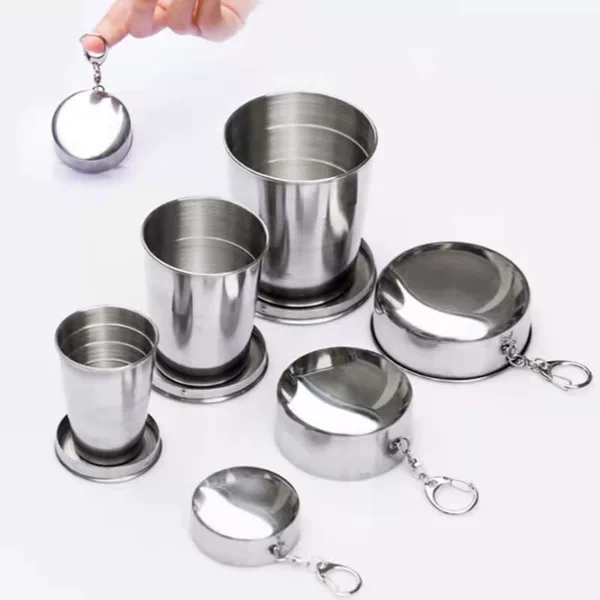 Stainless steel folding Cup outdoor portable travel cup telescopic Cup outdoor camping wash cup mini wine cup