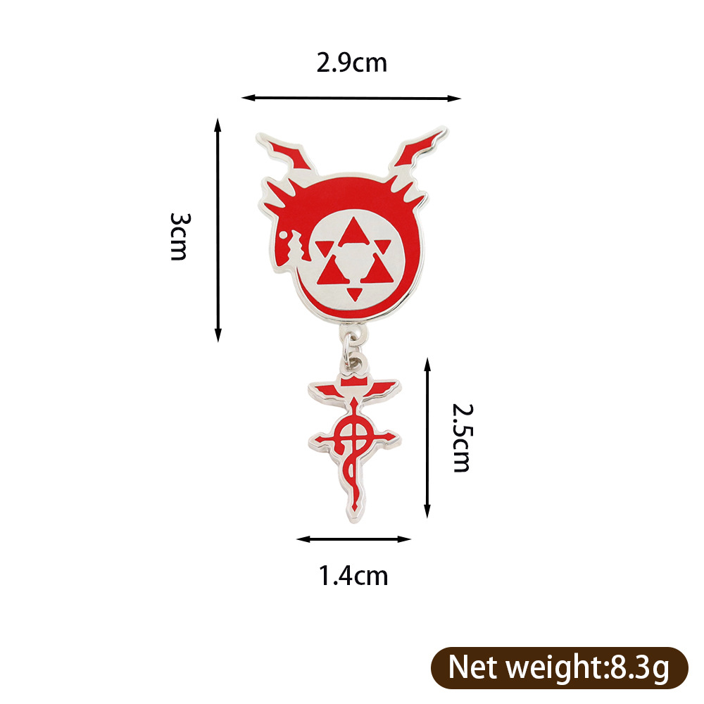 Anime Cartoon Fashion Pendant Badge Creative Simple Enamel Brooch Fullmetal Alchemist Merchandise Wholesale