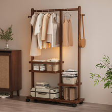 衣帽架衣柜一体落地卧室立式家用多功能挂衣服置物架开放式储物架