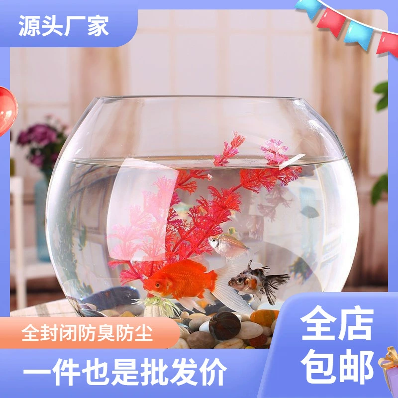 Черепаха аквариум черепаха аквариум аквариум гостиная маленький столешница стеклянный аквариум для домашних хозяйств круглый креативный мини-аквариум с золотыми рыбками