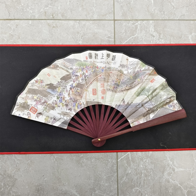 8inch枚の絹扇子、10inch枚の無地の男性用扇子、古代扇子、折りたたみ扇子、中国風山水画扇子、ダンス扇子|undefined