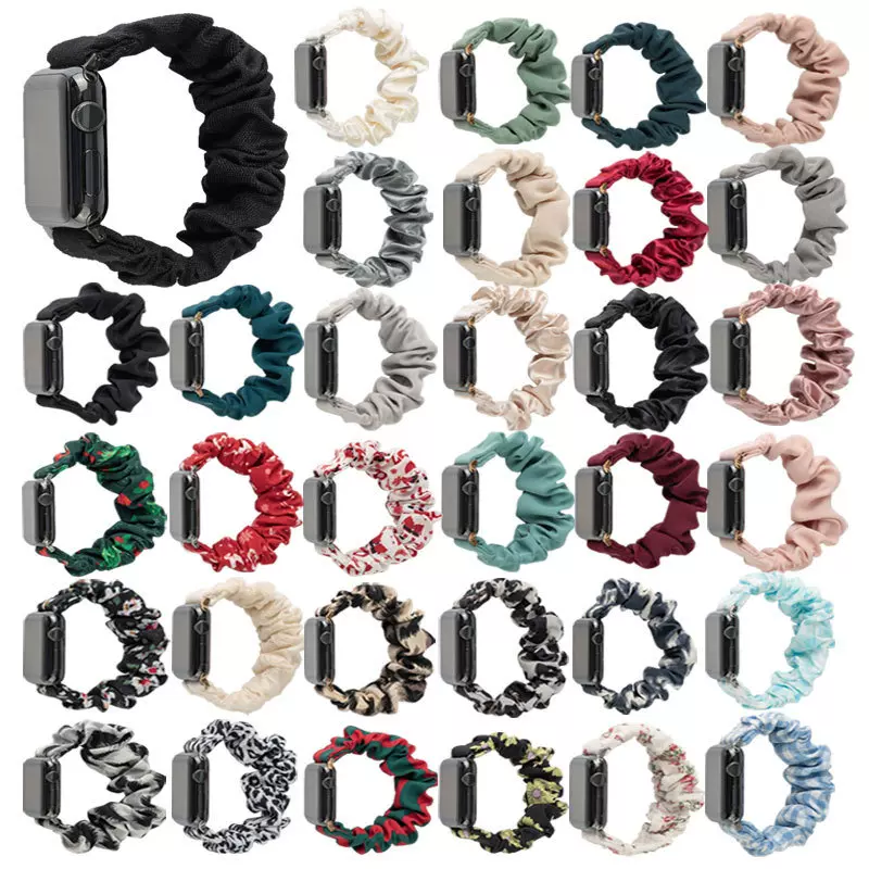 适用applewatch发圈表带苹果手表带iwatch7 s8弹力尼龙表带ultra2