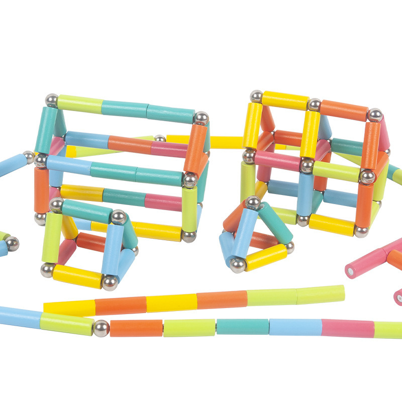 Variedad de palos magnéticos, piezas magnéticas para niños, bloques de construcción, rompecabezas, regalo educativo para niñas, juguete para bebés de 2 años