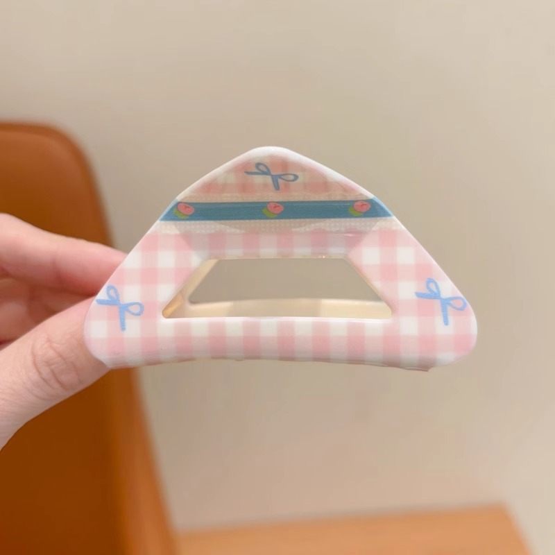 Niños super inmortal rosa cuadrado brocas de flores chicas dulces rascar la cabeza trasera brocas de pescado medio toque tarjeta de cabello