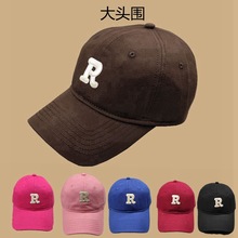 大头围大码帽子男女同款韩版软顶字母棒球帽四季款男士鸭舌帽R字
