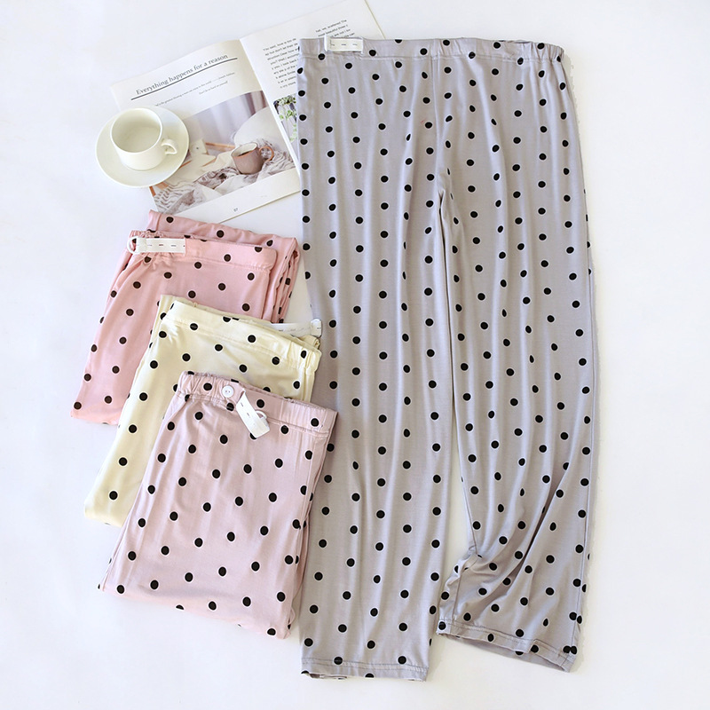 New Adjustable Pregnant Women's Modal Polo Point Pajama Pants Casual Home Spring and Summer Thin Loose Trousers Pregnant Period