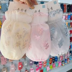 短款雙層網紗袖套女秋冬季百搭花邊透明蕾絲套袖棉衣羽絨服護袖頭