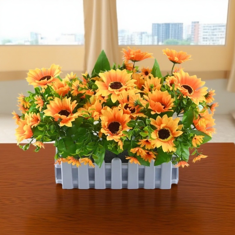 Simulación girasol al por mayor Traje transfronterizo Estilo pastoral Decoración Flor Fotografía Accesorios de fotografía Flor falsa Girasol
