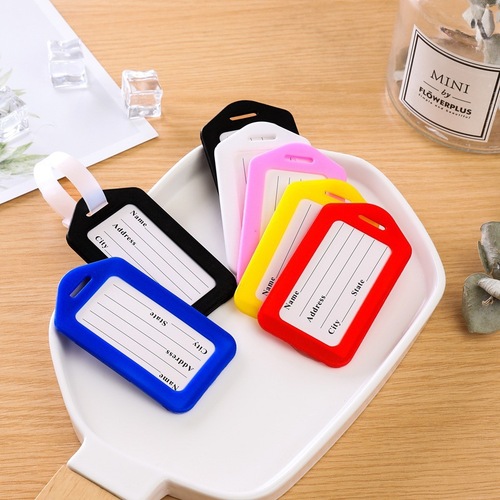 Travel plastic luggage tag luggage box hanger suitcase bag label card holder boarding sleeve anti-loss strap