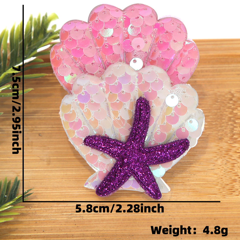 Cartoon shell starfish clip de pelo tema mar decoración de fiesta de cumpleaños clip de pelo borde clip de sequela clip de pelo