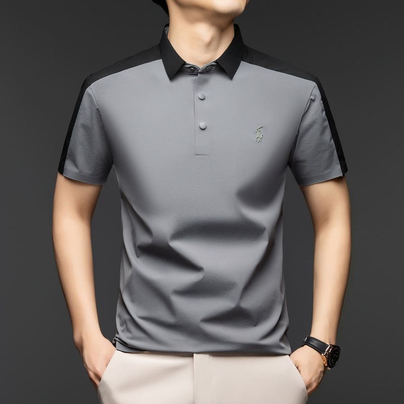 Polo Shirt Men's Summer Popular Short-Sleeved Lapel T-Shirt Fashion Brand Embroidered Business Work Clothing Wholesale Men's Polo