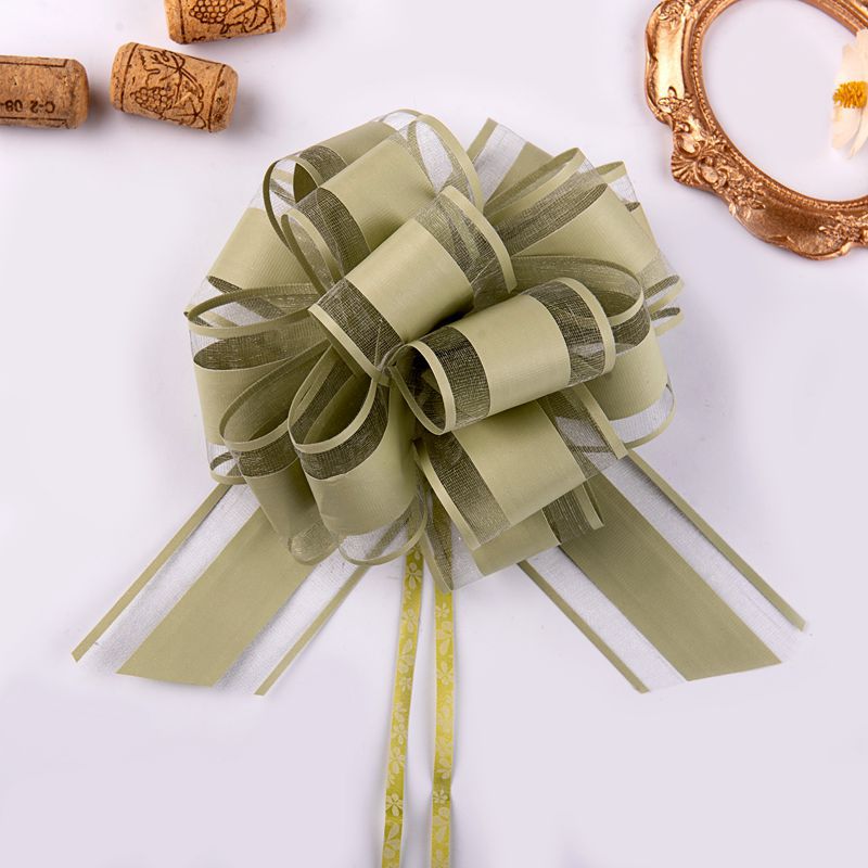 Comercio exterior transfronterizo 50 gran hilo de nieve elegante color natural bola flor Navidad regalo flor embalaje color sólido guirnalda cinta