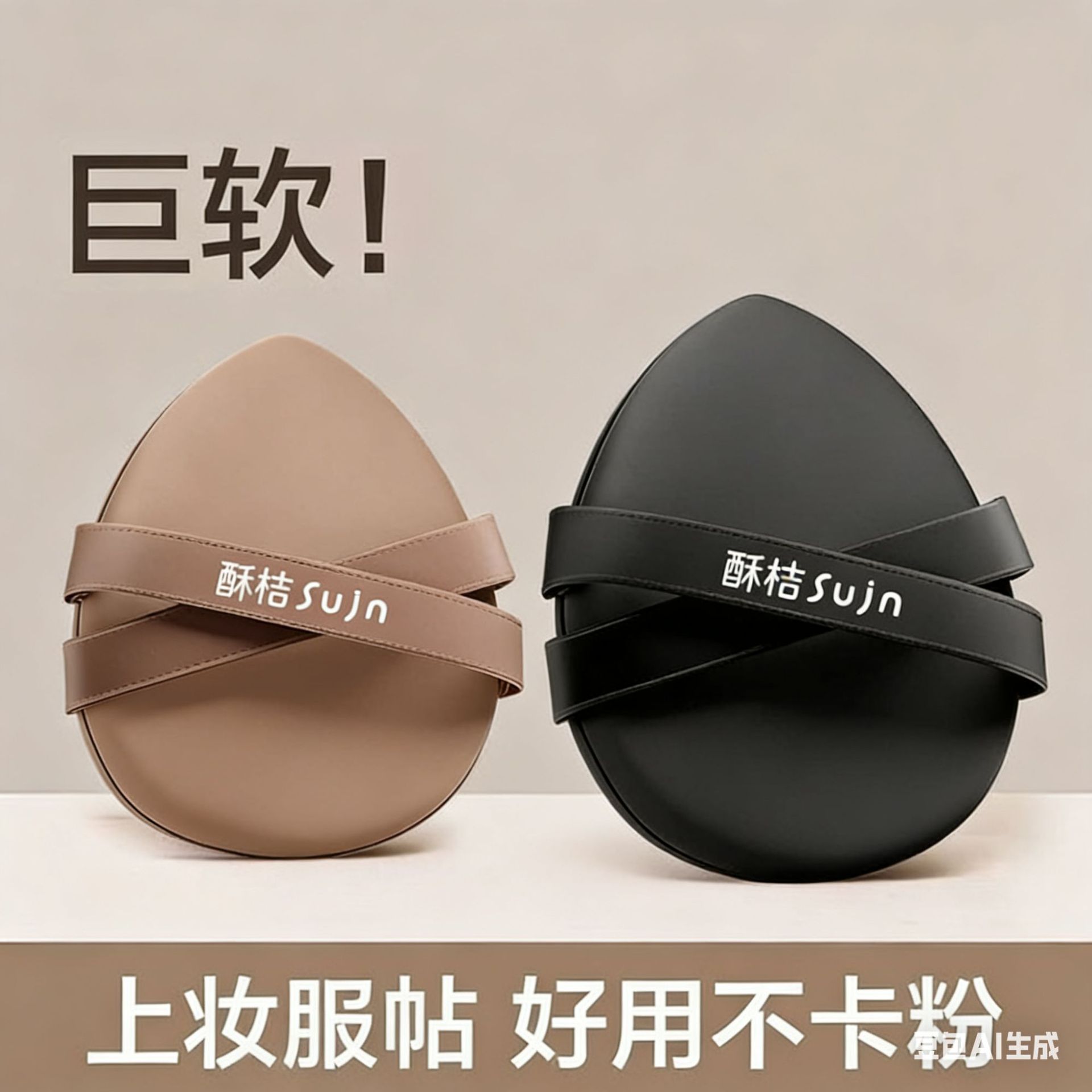 Sujn Soft Cushion Puff for Makeup, Ultra-Soft, Dual-Use for Dry and Wet Application, Does Not Absorb Foundation, Suitable for Loose Powder, Compact Powder, Makeup Sponge, Wholesale Available