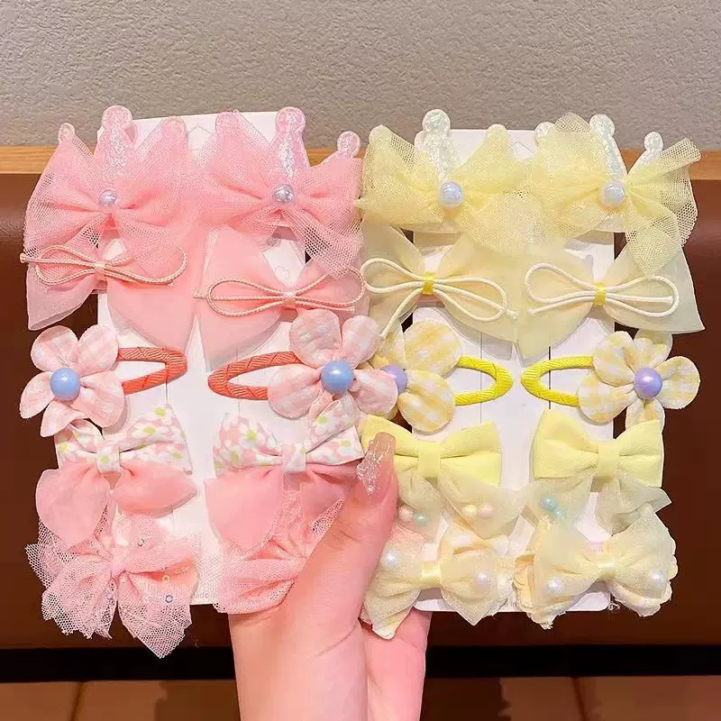 儿童超仙皇冠发夹甜美蝴蝶结发卡套装女童碎发侧边夹女孩公主发饰