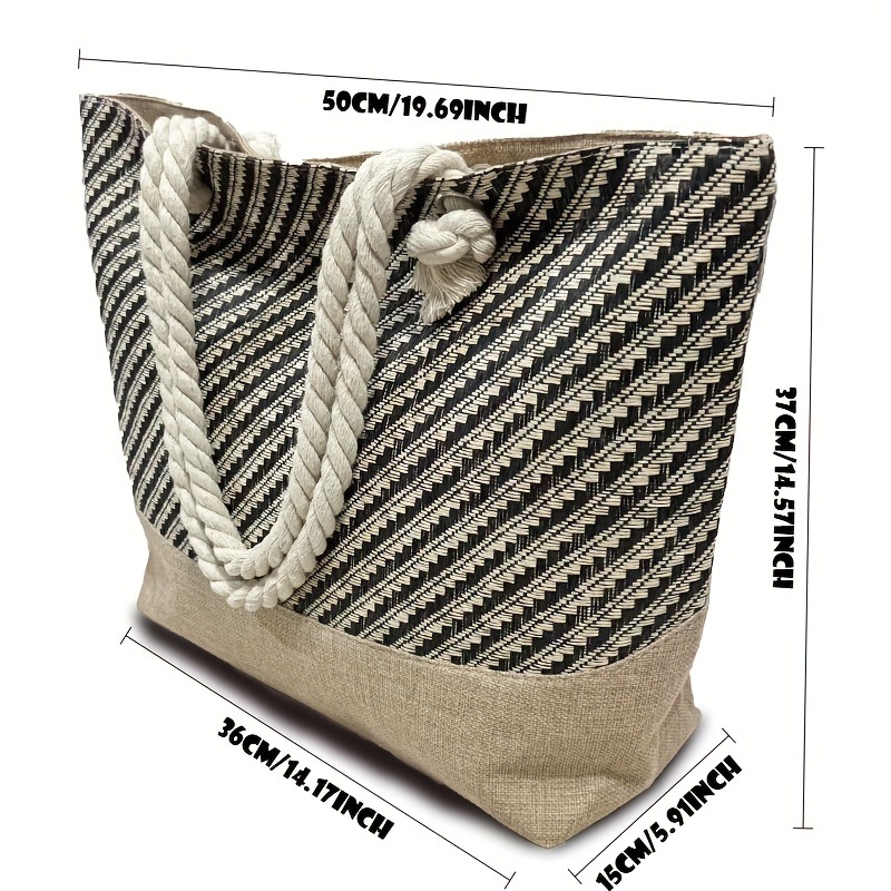 Bolsa de algodón blanco y negro de tela