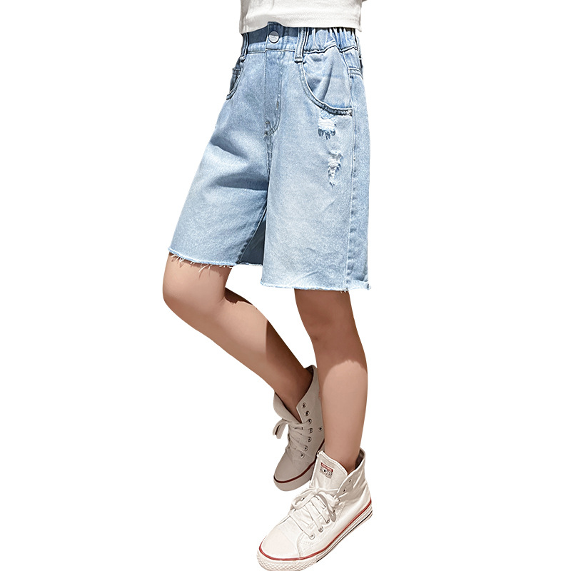 女童牛仔短裤2022新款儿童洋气夏装裤子外穿薄款中大童夏季热裤潮
