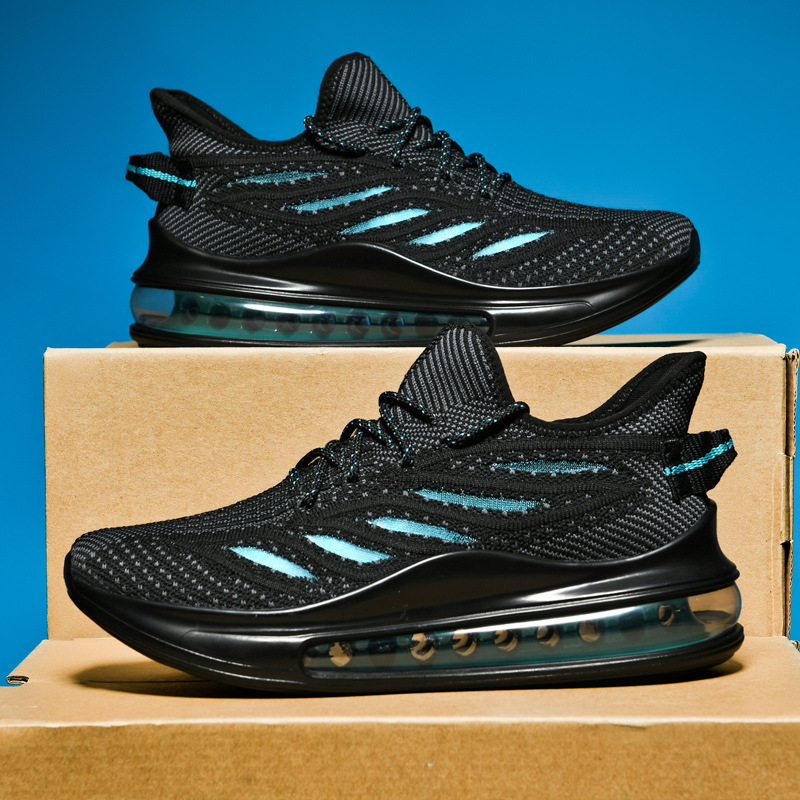 Zapatos casuales de moda transfronterizos de tamaño grande, cojín de aire, cómodos y amortiguación, zapatos de coco simples y transpirables, zapatos deportivos de moda para hombres.