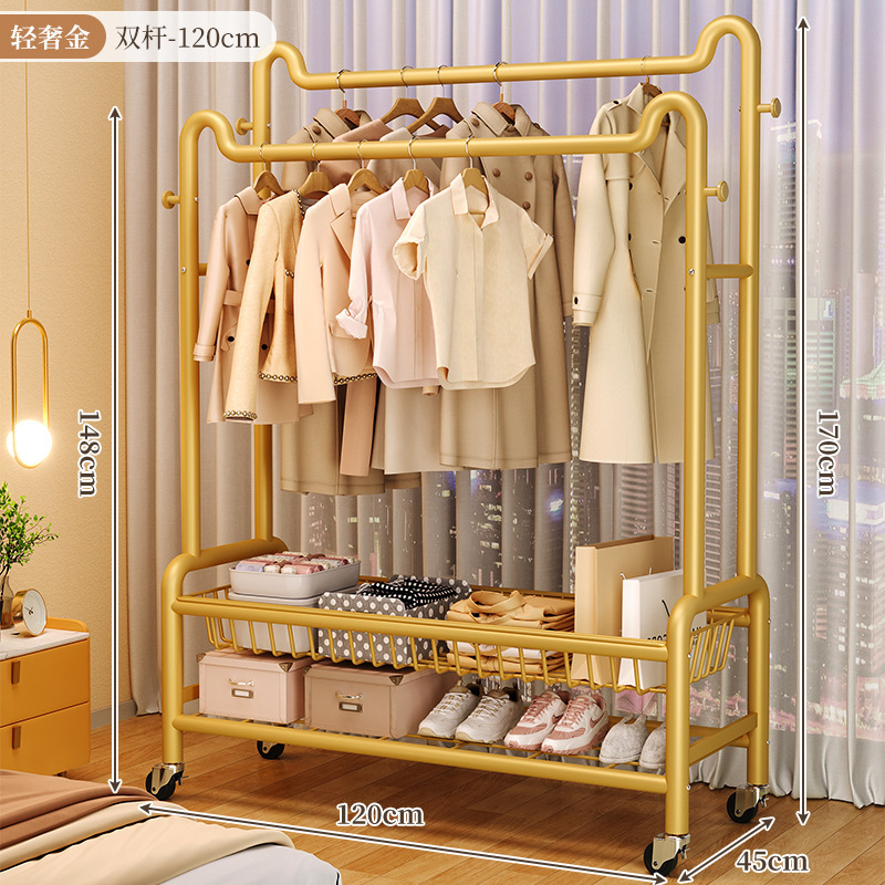 120CM 라이트 럭셔리 골드 더블 폴 더블 레이어 메쉬 바스켓-볼드 스타일