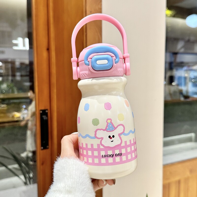 ドーパミンカラーマッチングカップ 316 ステンレス鋼子供用魔法瓶ケトル吸引可能とストレートダブルドリンクカップポータブルストローカップ|undefined