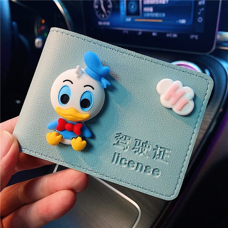 Driver's License Protective Cover Girl's Advanced Sense Cute Card Cover Strawberry Bear Driving License Two-in-One Driving License