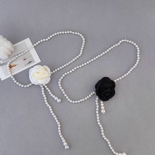 Tea Flower Waist Chain Accessory for Women, Flower Chain Belt Decor for Dresses, High-End Sensation Jeans Chain, Fine Chain