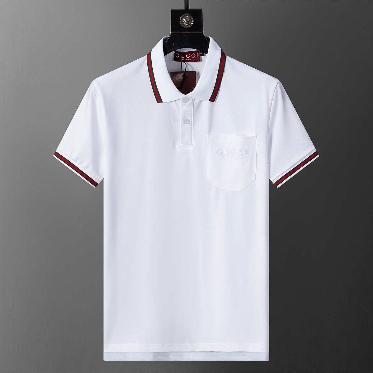 Cross-border versión correcta 26 nuevo polo para hombres color sólido negocios Jacquard casual con solapa de punto manga corta 1