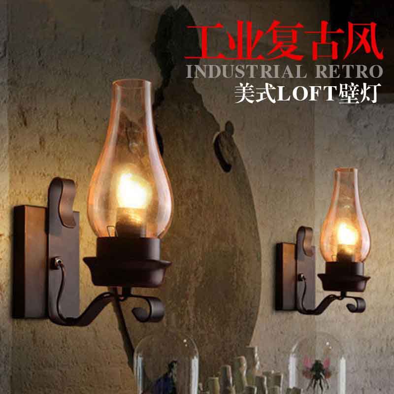 Country retro creative sconce for bed