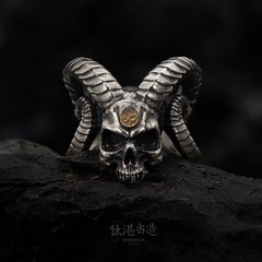 苏尔特尔指环 恶魔开口戒指男潮个性轻奢小众纯银