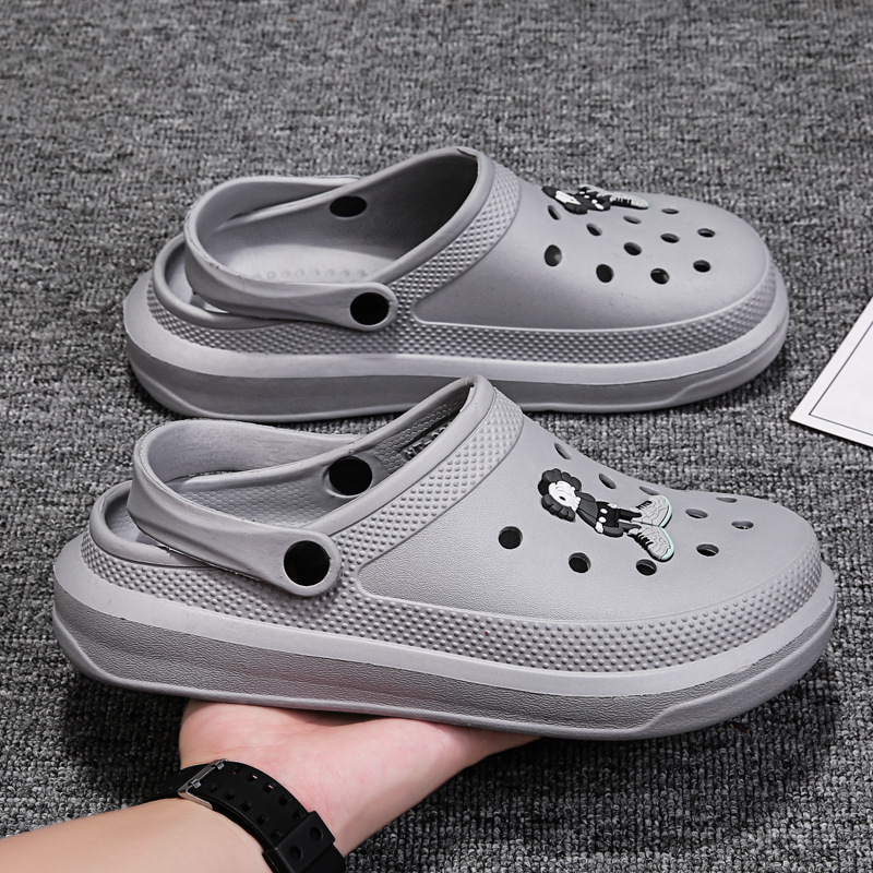 Dongdong zapatos para hombres de verano nuevos zapatos de playa casuales transpirables sandalias de hombre con cabeza de media zapatilla sandalias