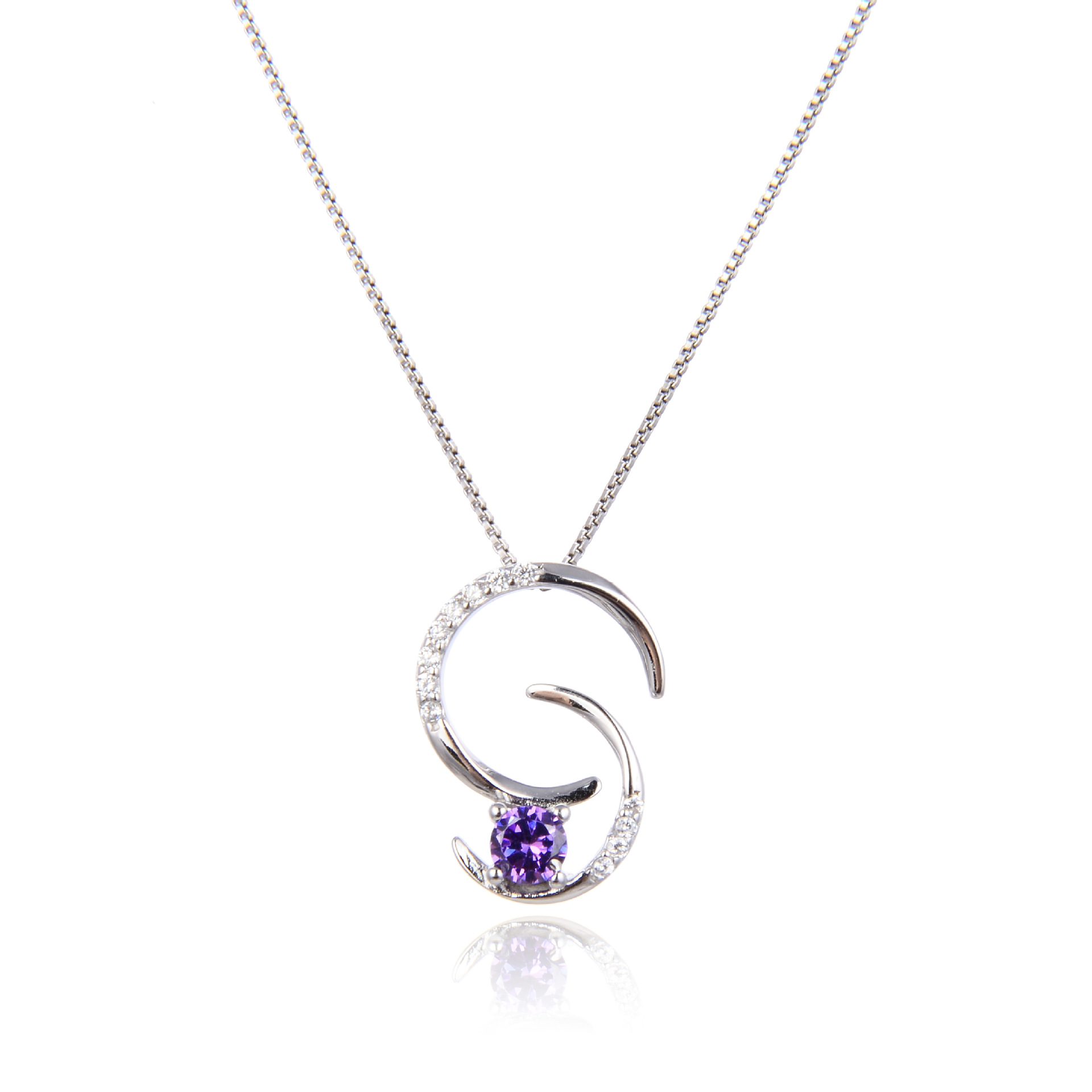 Verano coreano no se desvanece 925 collar de plata esterlina mujer sensación de alta calidad universal estrella y luna cadenas de clavícula joyas transfronterizas al por mayor