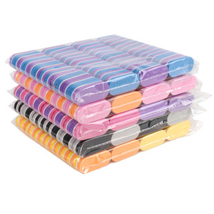 Cross-border Hot Sale Mini Polished Nail Art Strip High Elastiness Cotton Double-sided Thick and Fine Sand Sponge Strip Small and Colorful Strip