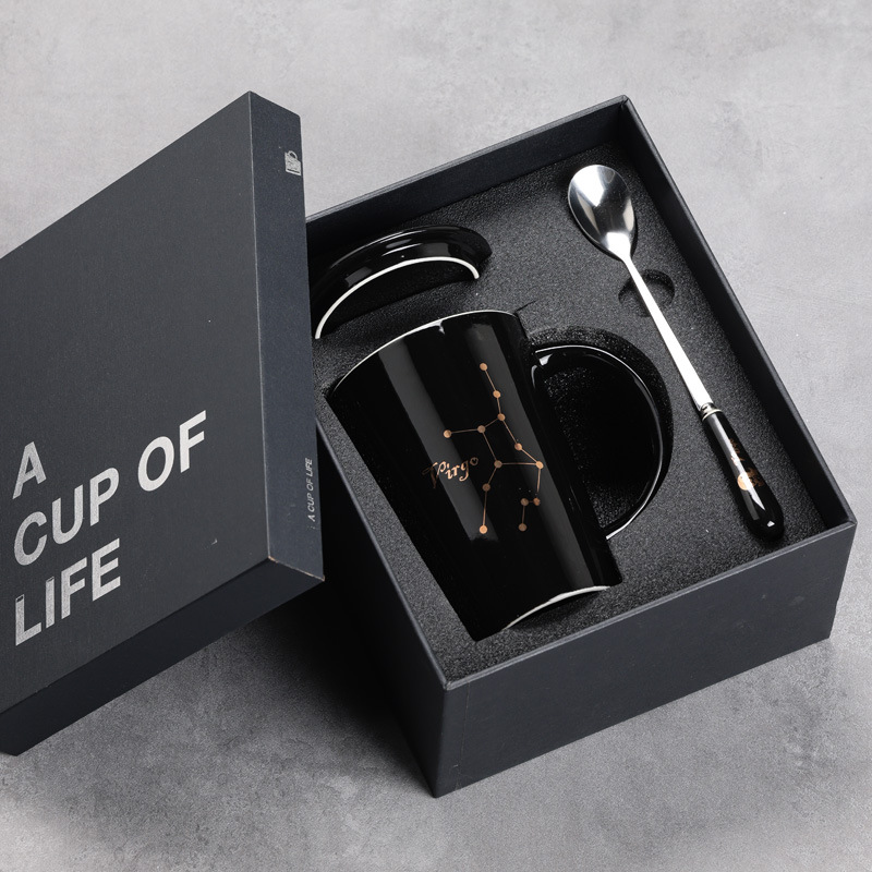 12 12 tazas de cerámica constelación tazas de agua tazas de tazas marcadas tazas de café con cubierta impresa LOGO