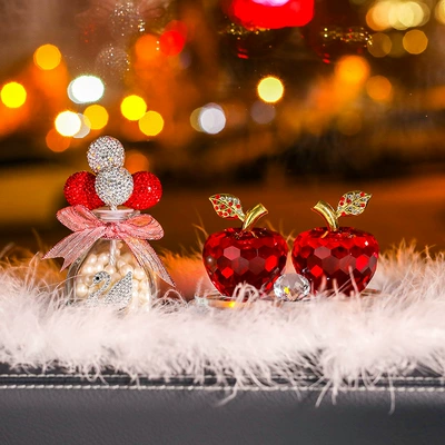 Car ornaments – perfume seat car men and - red-apple-diamond-red-balloon-perfume-holder-big-feather