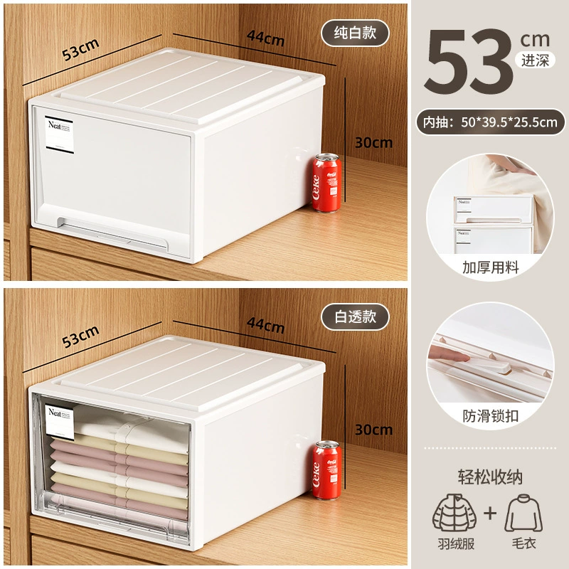 Japanese-Style Storage Box Set, Stackable Drawer System, Multiple Sizes (5–53L), Privacy or Transparent