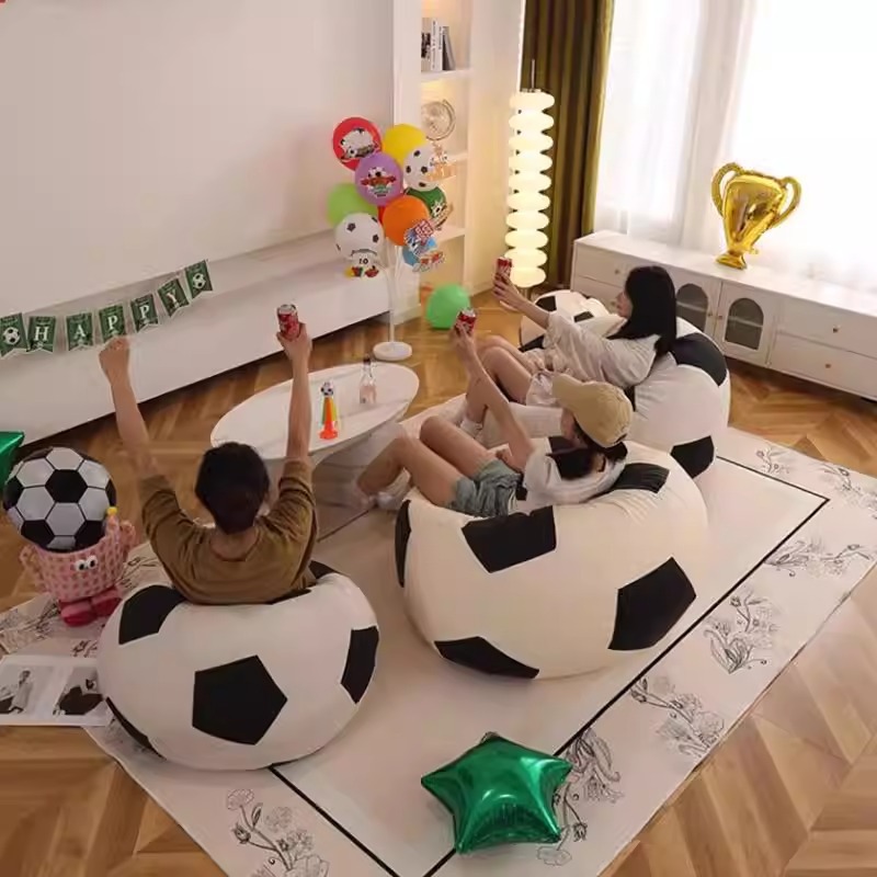 Sofá perezoso de fútbol de dibujos animados para niños solo bebé pequeño sofá creativo bolsas de frijoles red tatami silla de cocina