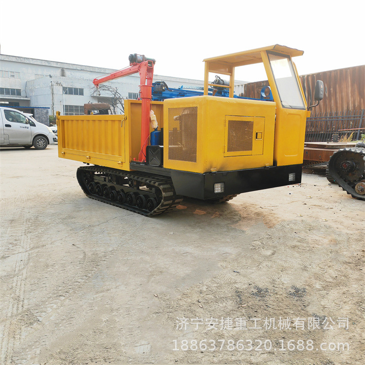 5吨履带运输车加装700公斤小吊机 光伏板自装卸履带运输平板车