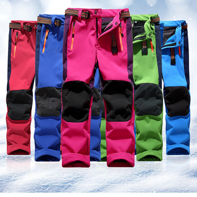 Manufacturer Supplies Children's Softshell Pants, Unisex Windproof Waterproof Thermal Pants, Ski Pants, Light Version for Older Children