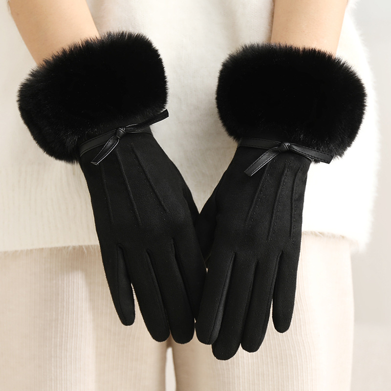 Guantes Térmicos Táctiles para Mujer de Poliéster, A prueba de Viento para Exteriores en Invierno