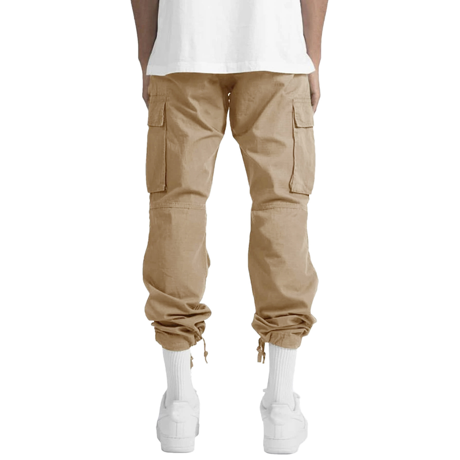 Pantalons de travail décontractés pour hommes, nouvelle collection printemps-automne, avec cordon de serrage et poches_voghion.com