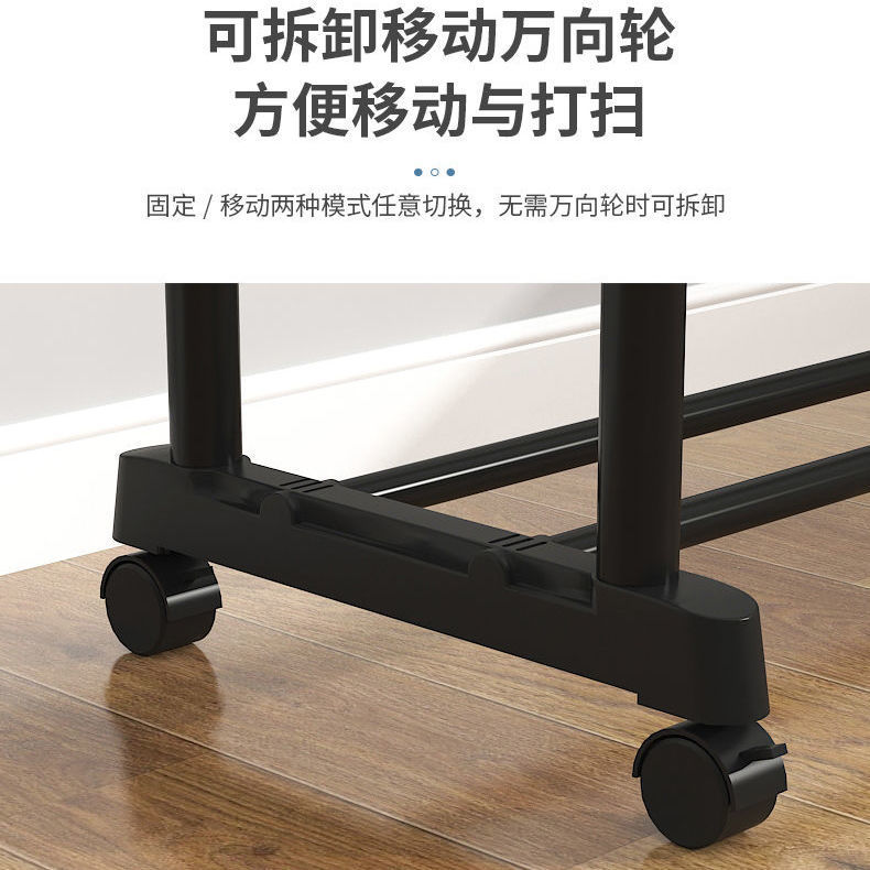 Tendedero de ropa, de pie, para uso doméstico, dormitorio de estudiantes, plegable, tendedero de dormitorio, estante de almacenamiento para balcón, perchero, móvil.