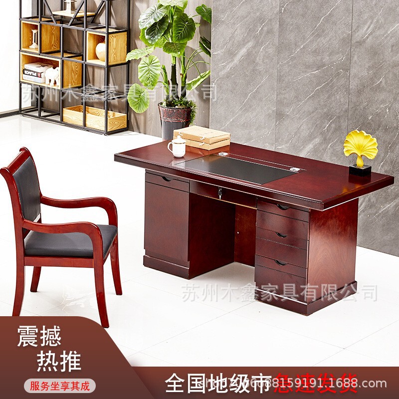 Paint Desk Home Computer Desk Desk Single Office Writing Desk Training Table with Armrest Conference Chair