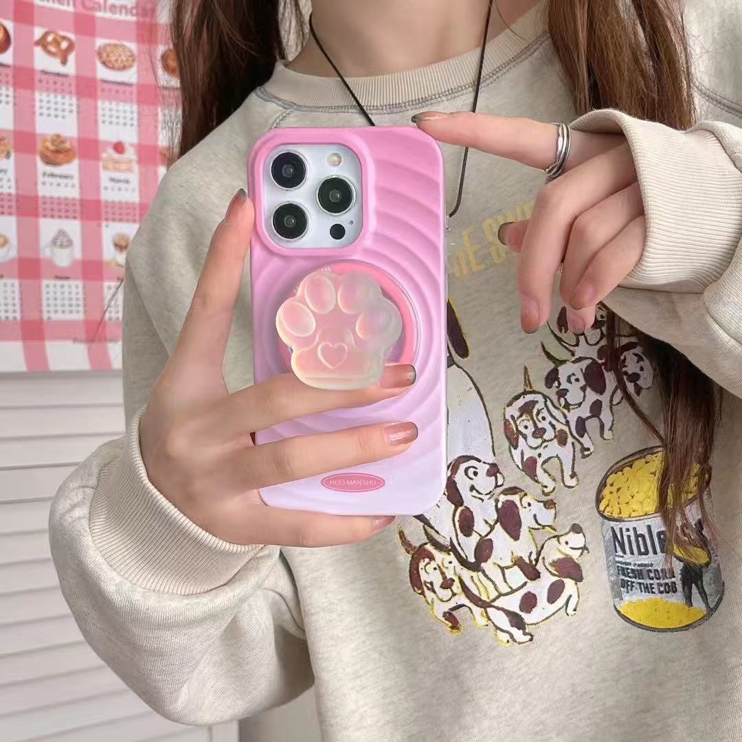 Corazón de niña coreana, lindas garras de gato para Apple 16ProMax funda para teléfono móvil 14/15 Creative 13 nicho 16Pro