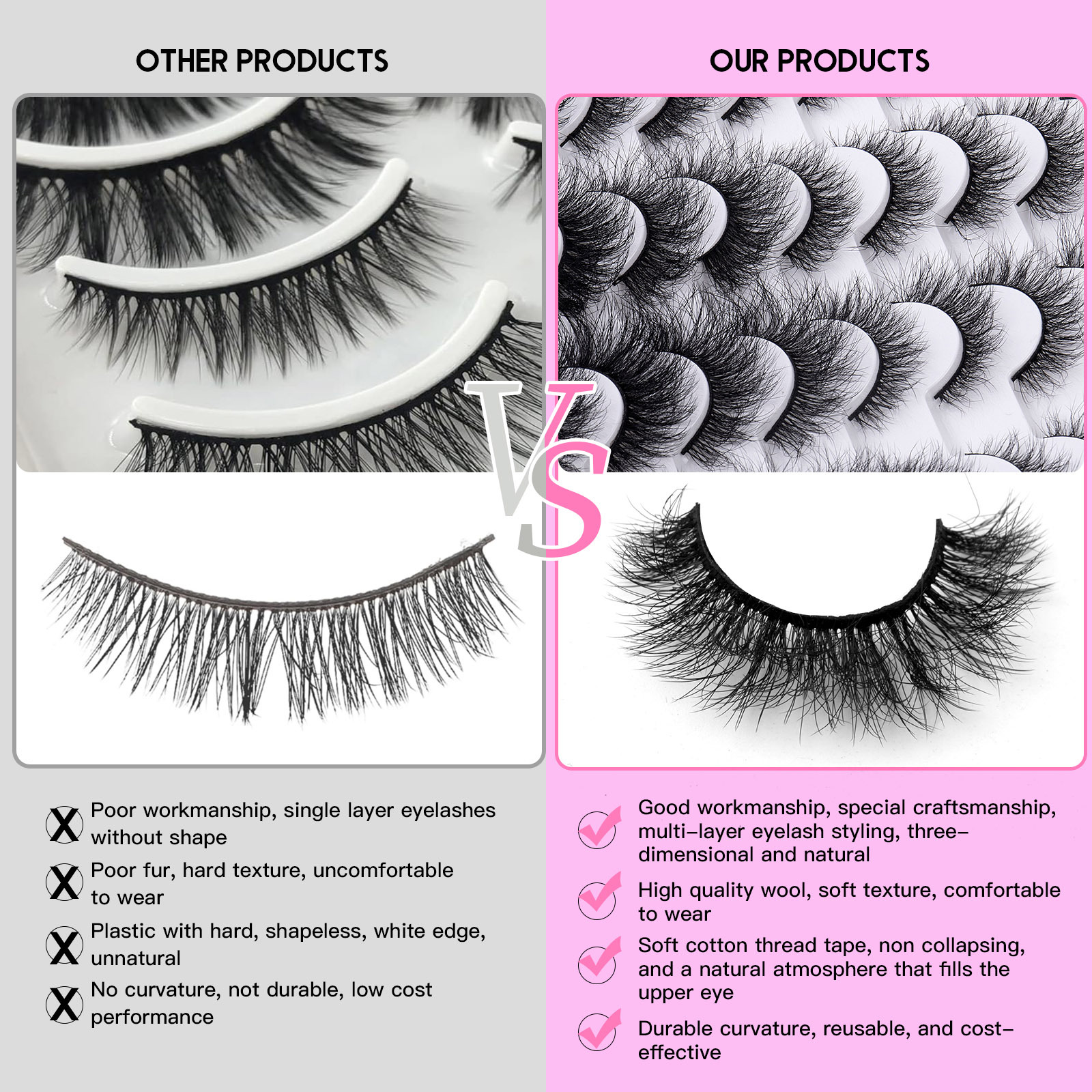 New 20 pairs of mixed imitation mink fur false eyelashes, naturally dense, curly and messy, simulated grafted eyelashes_voghion.com