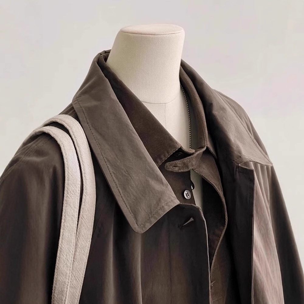 New Style Small British Style Coat Super Good-looking Coat brown Mid-length Tall 2024 Spring and Autumn Trenchcoat for Women