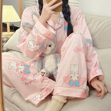 跨境睡衣女春夏季薄款日系软妹可爱学生居家服舒适休闲可外穿批发