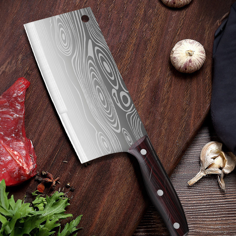 Cuchillo de cocina, cuchillo de cocina de acero inoxidable, cuchillo de cocina de madera, cuchillo de cocina de corte afilado, cuchillo de cocina