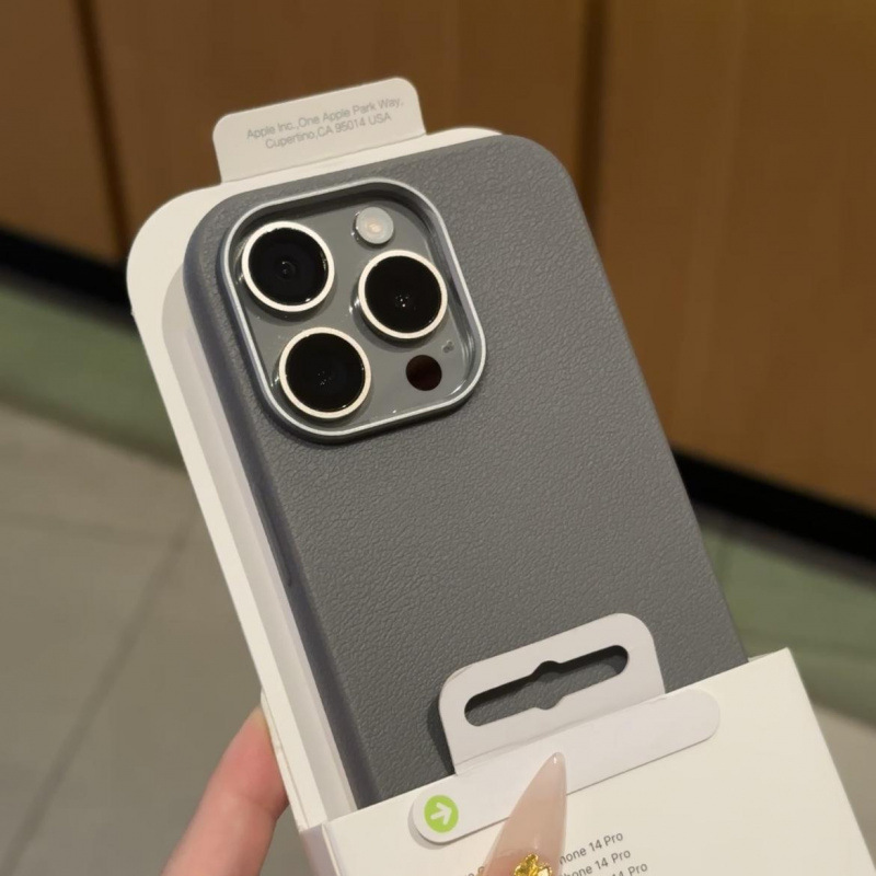 高级纯色皮纹电镀框适用iphone16promax简约苹果可打印素材手机壳|undefined