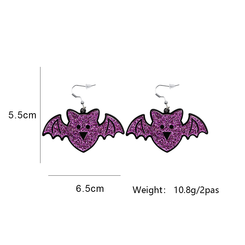 Ghost Spider Skeleton Bat Acrylic Halloween Earrings wholesale jewelry Nihaojewelrypicture9