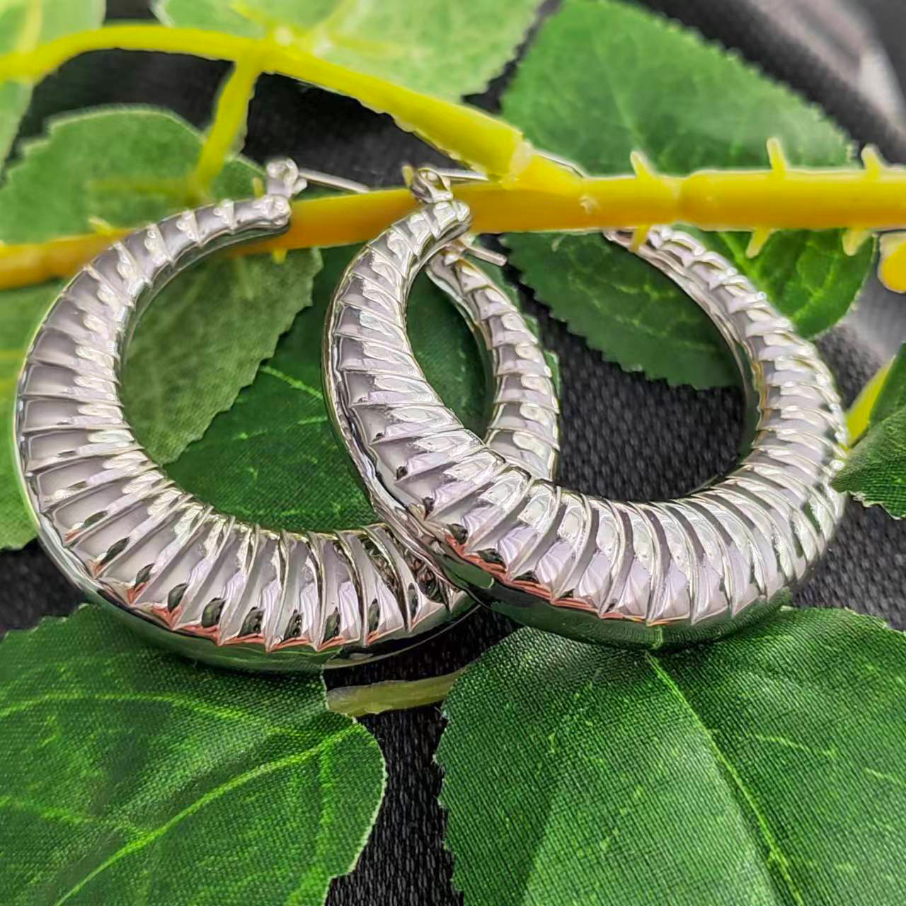 1 Pair Quantity 1 Pair Fashion Circle Stainless Steel Polishing Earrings