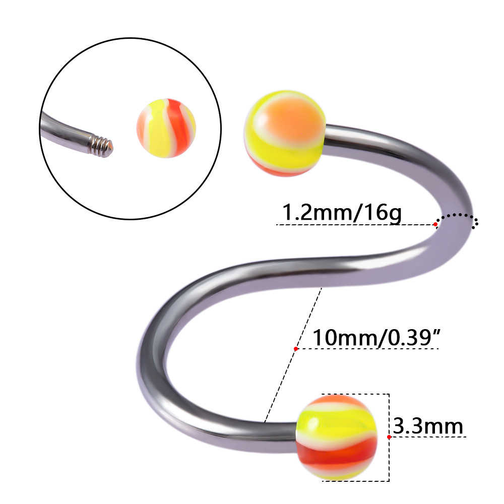 Simple Style Round Stainless Steel Eyebrow Nails 1 Set